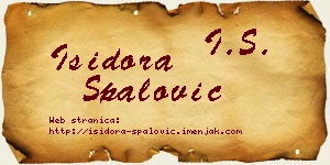 Isidora Spalović vizit kartica